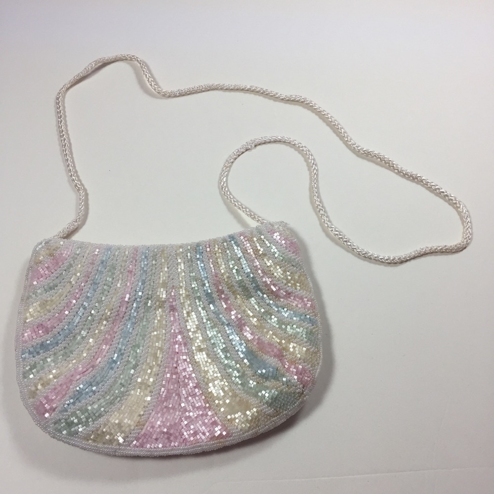 Vintage Beaded Rainbow Shoulder Purse